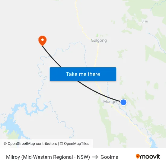 Milroy (Mid-Western Regional - NSW) to Goolma map