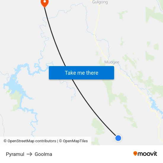 Pyramul to Goolma map