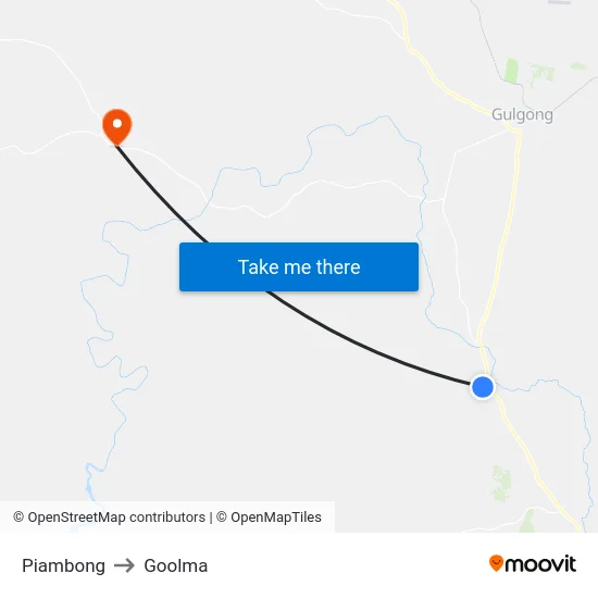 Piambong to Goolma map