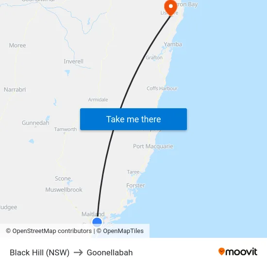 Black Hill (NSW) to Goonellabah map