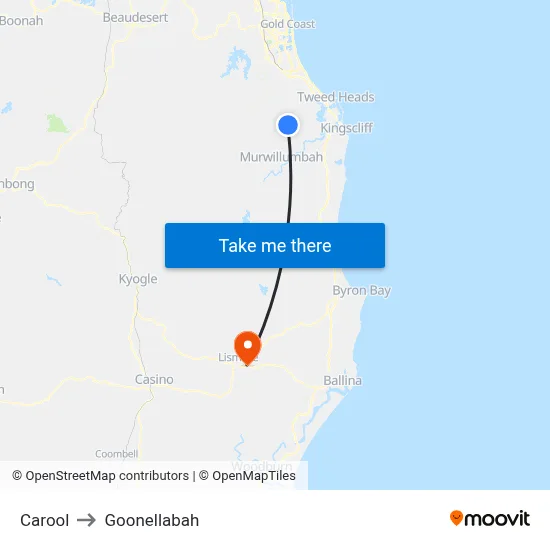 Carool to Goonellabah map