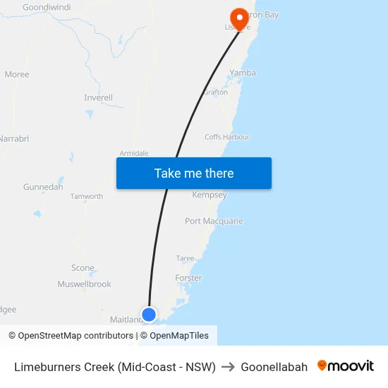 Limeburners Creek (Mid-Coast - NSW) to Goonellabah map