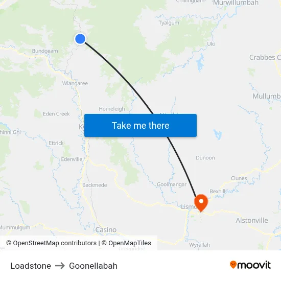 Loadstone to Goonellabah map