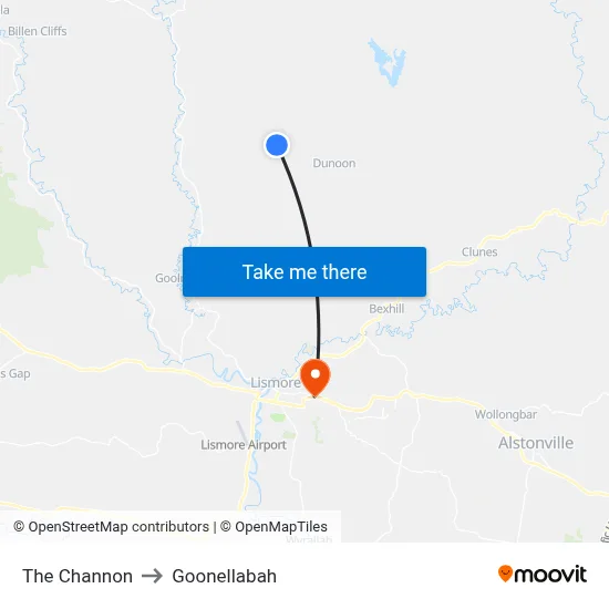 The Channon to Goonellabah map
