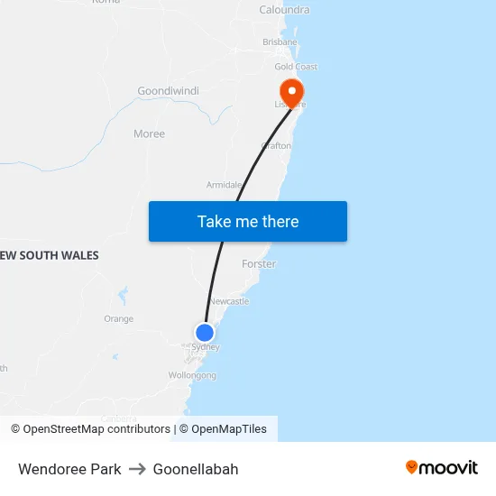 Wendoree Park to Goonellabah map