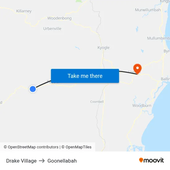 Drake Village to Goonellabah map