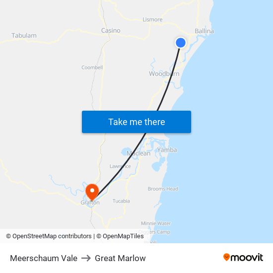 Meerschaum Vale to Great Marlow map