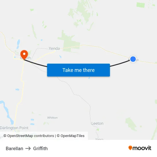 Barellan to Griffith map