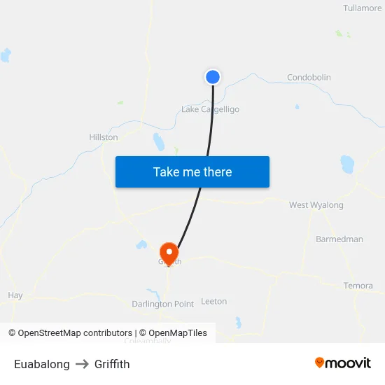Euabalong to Griffith map
