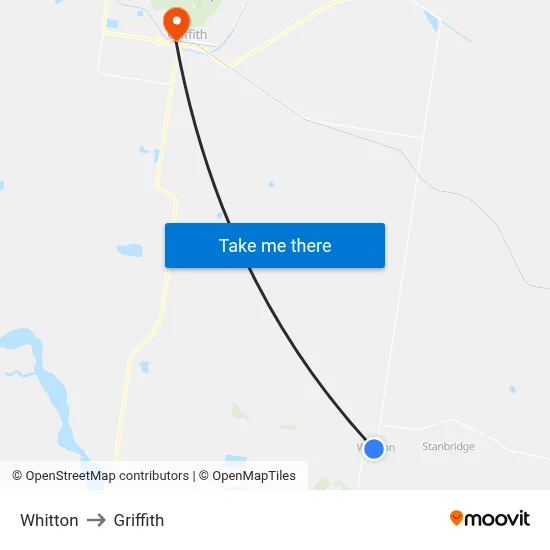 Whitton to Griffith map