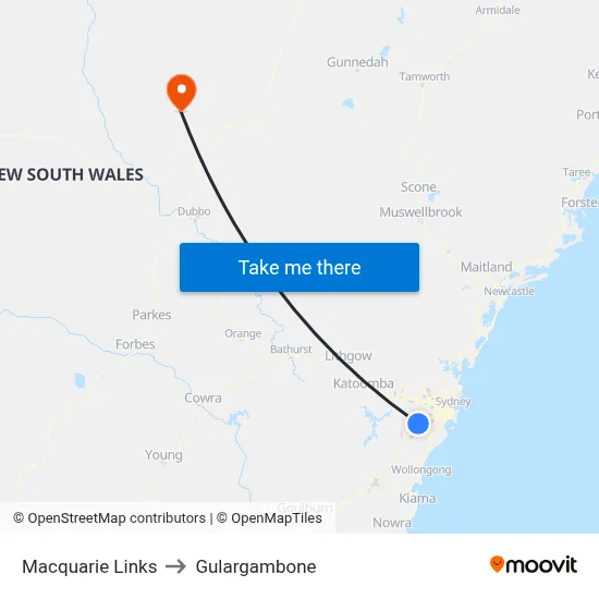 Macquarie Links to Gulargambone map