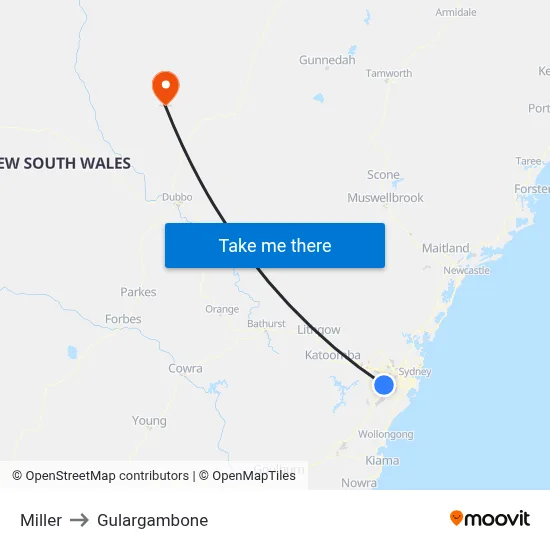 Miller to Gulargambone map