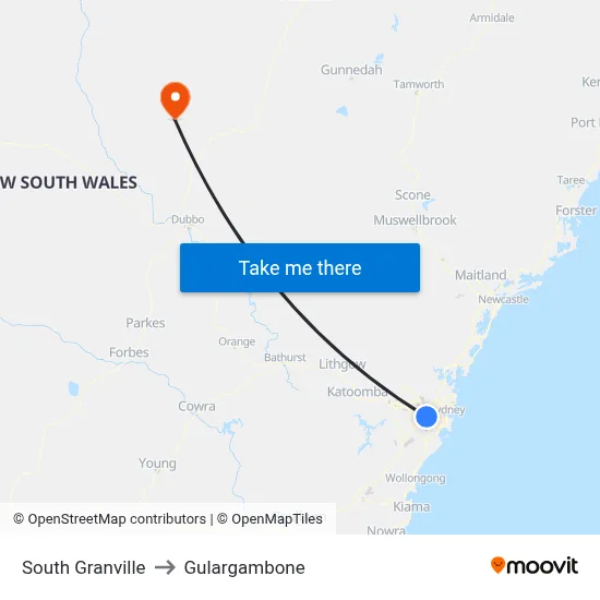 South Granville to Gulargambone map