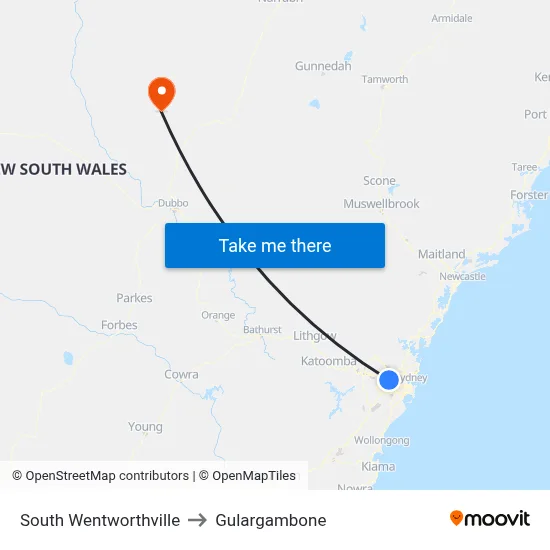 South Wentworthville to Gulargambone map