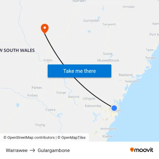 Warrawee to Gulargambone map