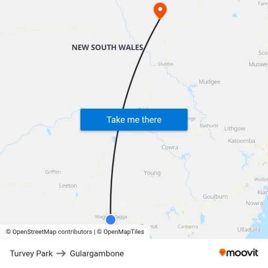 Turvey Park to Gulargambone map