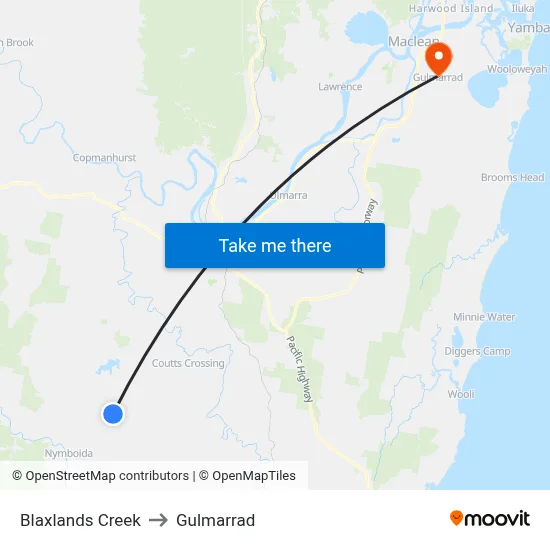 Blaxlands Creek to Gulmarrad map