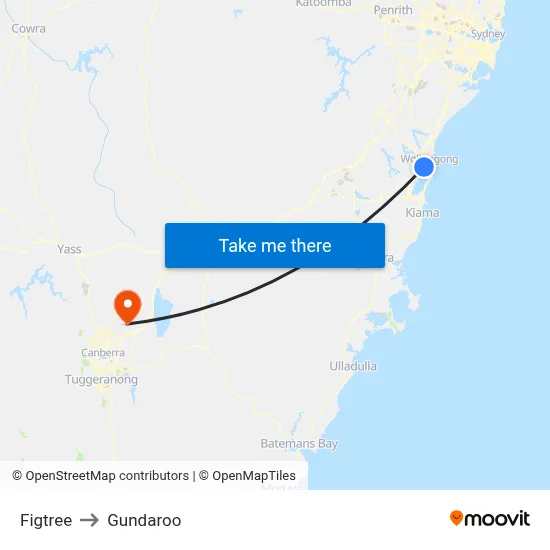 Figtree to Gundaroo map