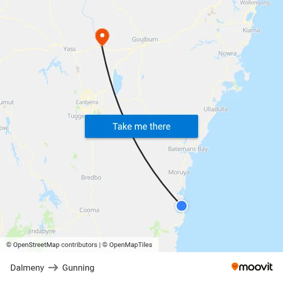 Dalmeny to Gunning map