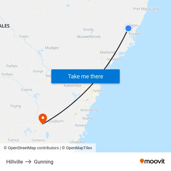 Hillville to Gunning map