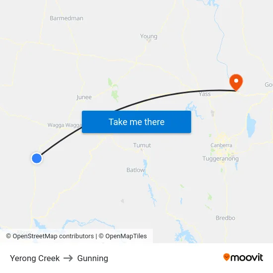 Yerong Creek to Gunning map