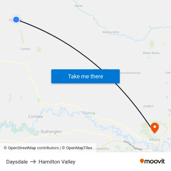 Daysdale to Hamilton Valley map