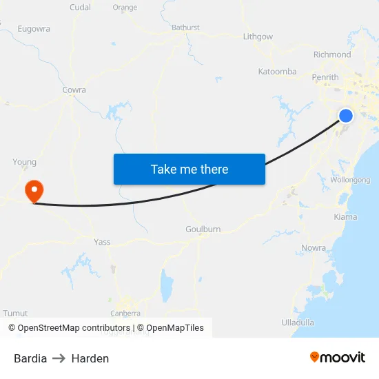 Bardia to Harden map