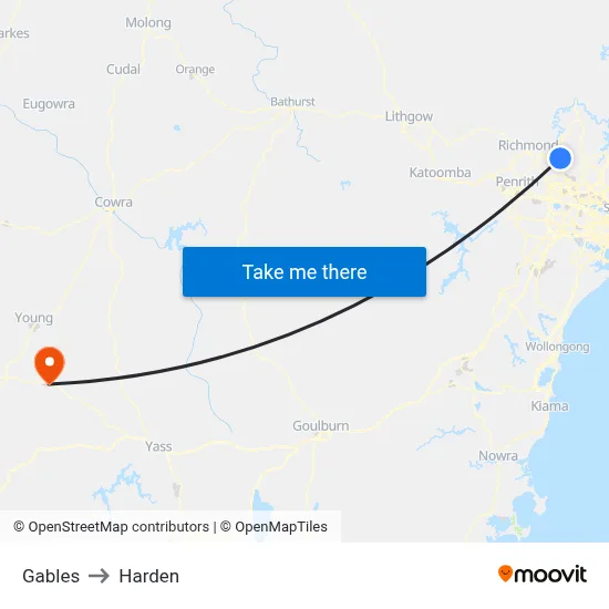 Gables to Harden map