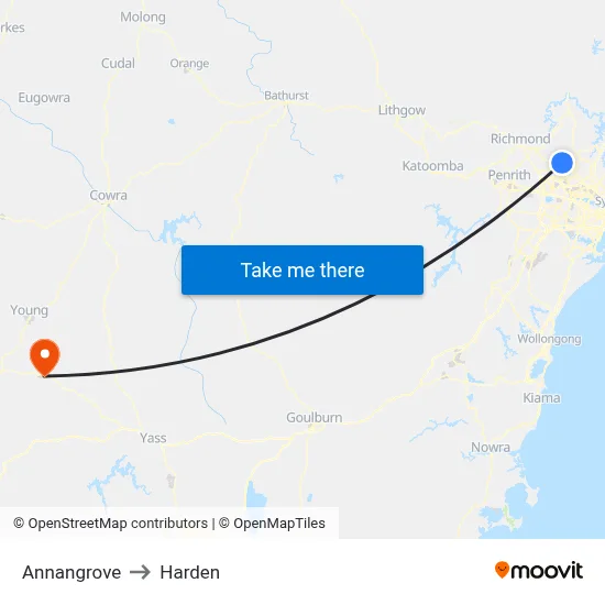 Annangrove to Harden map