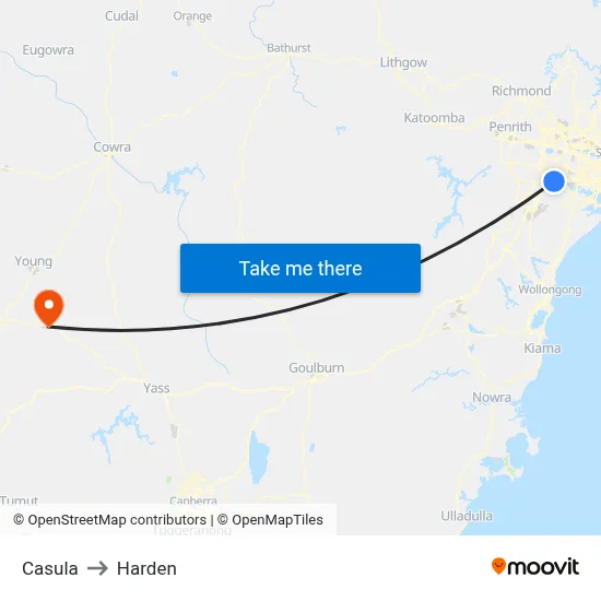 Casula to Harden map