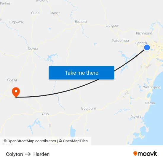 Colyton to Harden map
