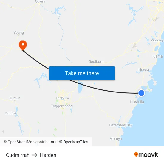 Cudmirrah to Harden map