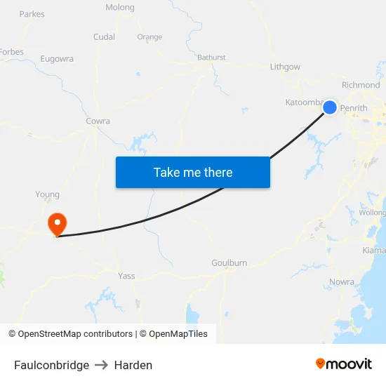 Faulconbridge to Harden map