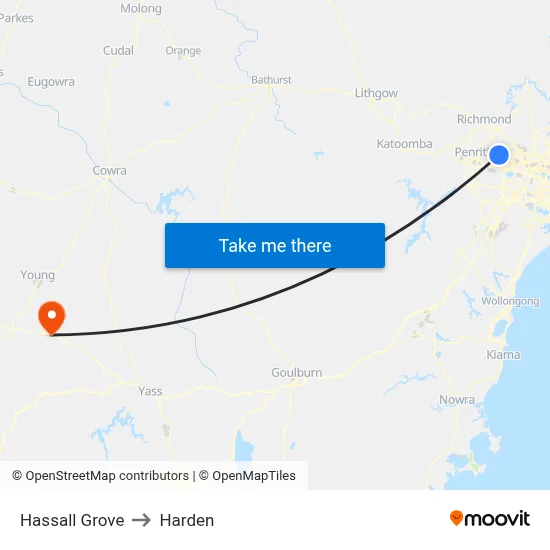 Hassall Grove to Harden map