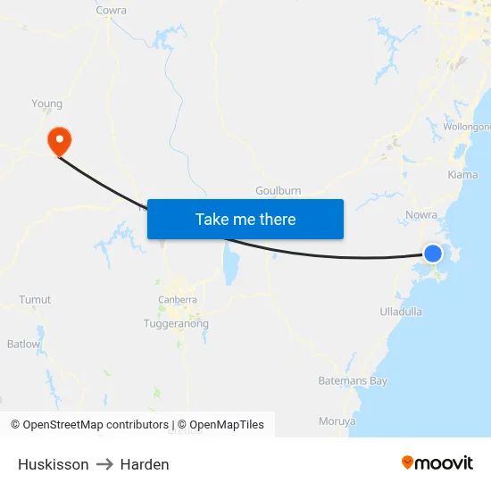 Huskisson to Harden map