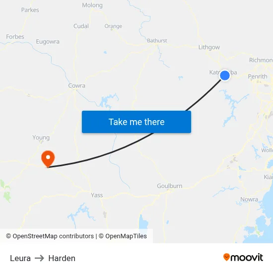 Leura to Harden map