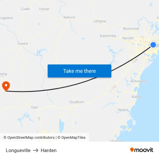 Longueville to Harden map