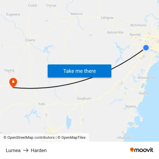 Lurnea to Harden map
