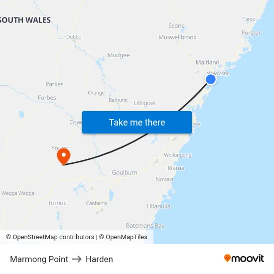 Marmong Point to Harden map