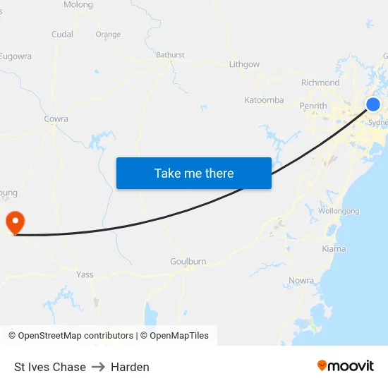 St Ives Chase to Harden map