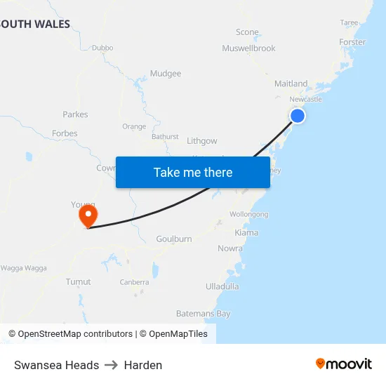 Swansea Heads to Harden map