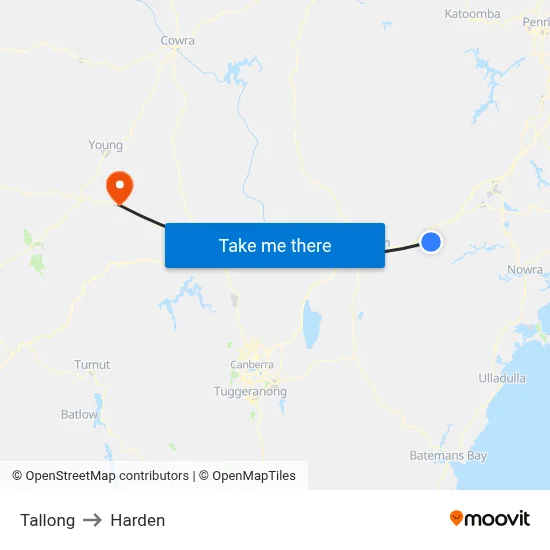 Tallong to Harden map