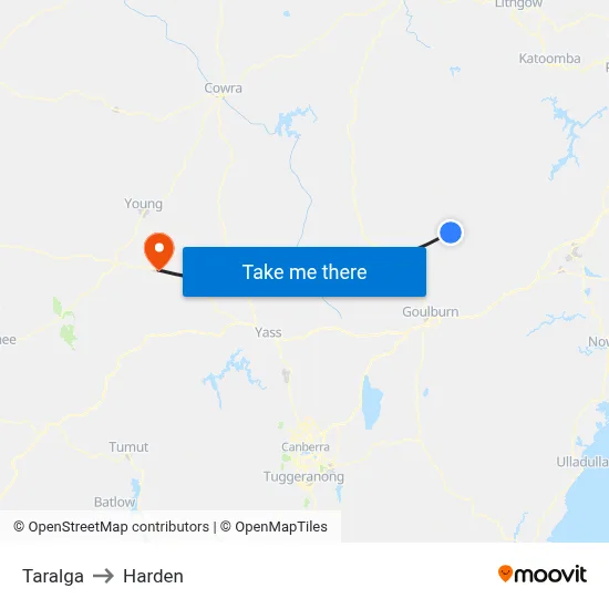 Taralga to Harden map