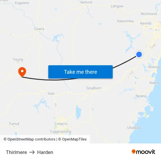 Thirlmere to Harden map