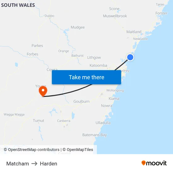 Matcham to Harden map