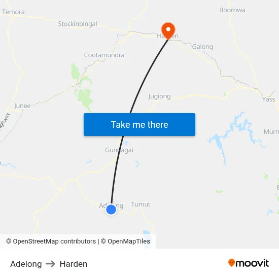 Adelong to Harden map