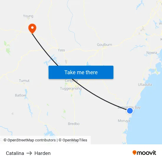 Catalina to Harden map