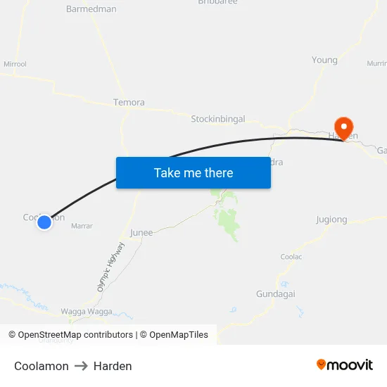 Coolamon to Harden map