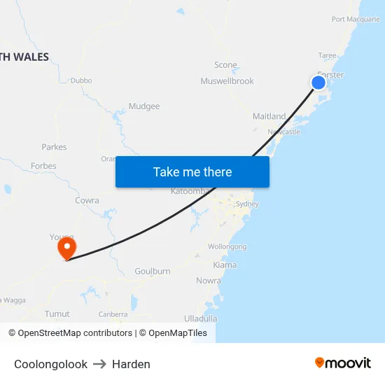 Coolongolook to Harden map