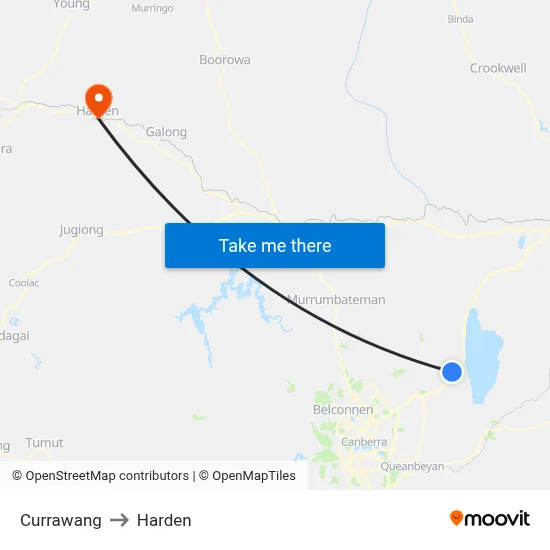 Currawang to Harden map